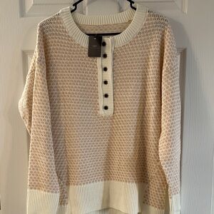 Cream Button-Down Women's Sweater